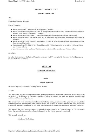 Labour Law of 13 March 1997, English [‎pdf - International Labour ...