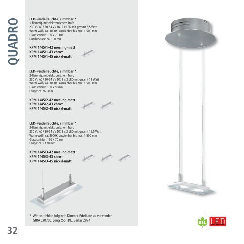 KPM Katalog Neuheiten 2011 - Lampen-Shop Sissach