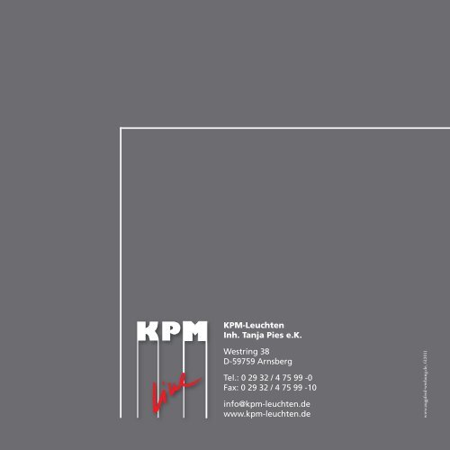 KPM Katalog Neuheiten 2011 - Lampen-Shop Sissach