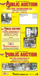 PUBLIC AUCTION PUBLIC AUCTION VISI-TROL ENGINEERING CO.