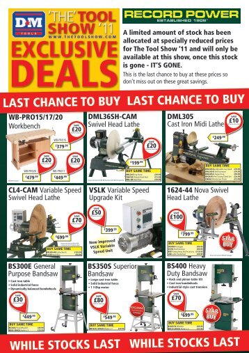 last chance to buy last chance to buy while stocks last ... - D & M Tools