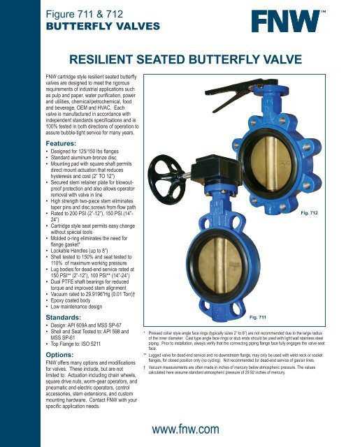 Flanged-Style Butterfly Valve 12 Pipe Size Cast Iron ASTM A126 150 psi