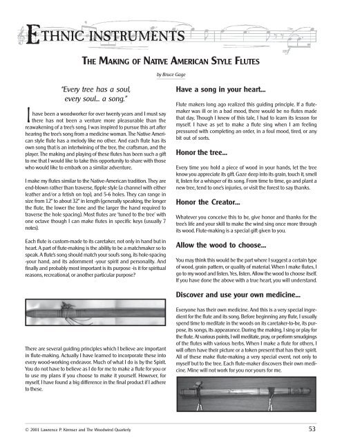 The Native American Flute - Music Trader Index Page