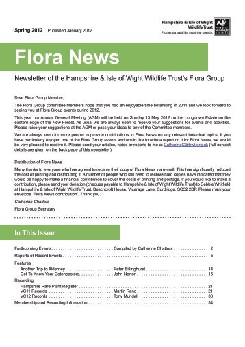 Flora News In This Issue - Hants Plants