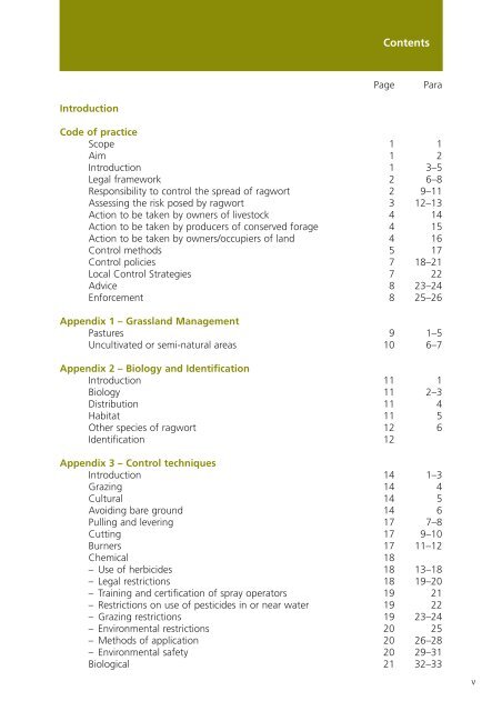 code of practice on hopw to prevent the spread of ragwort - Defra