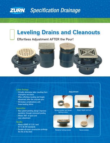 Leveling Drains and Cleanouts - Zurn