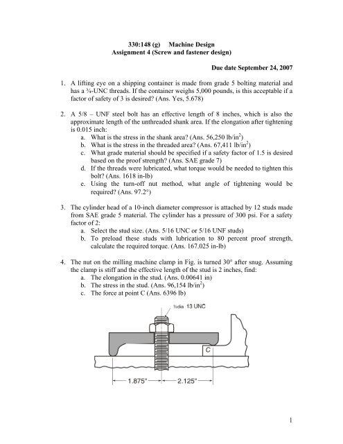 Fasteners and Power screws