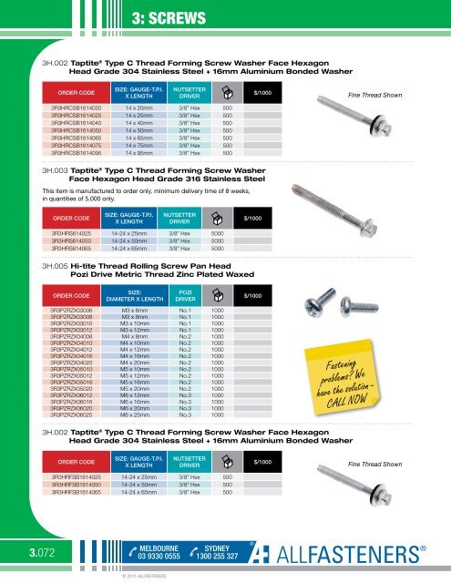 Screws - All Fasteners