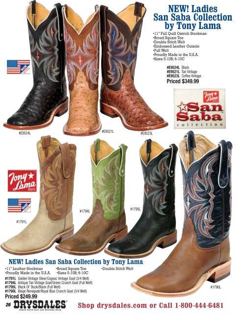 Ladies San Saba Collection By Tony Lama 