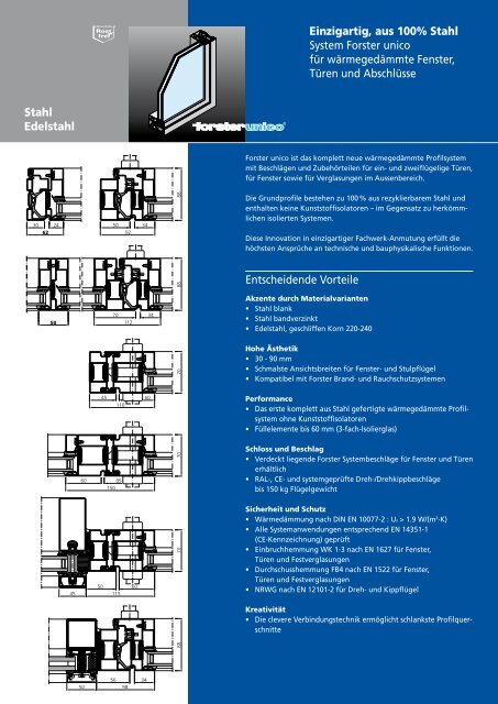 Forster Unico Türen und Fenster - Lehnert Metallbau GmbH