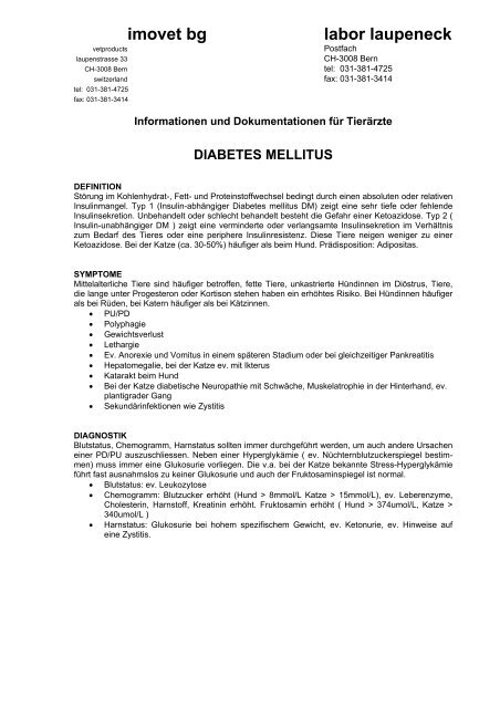 Diabetes mellitus - Labor Laupeneck