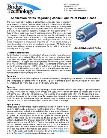 Jandel probe head application notes - Four Point Probes