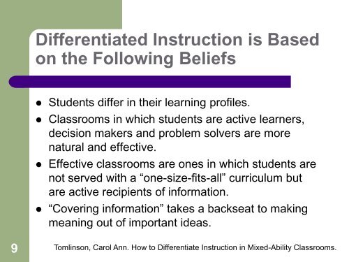 Teaching and Learning Strategies for Differentiated Instruction in