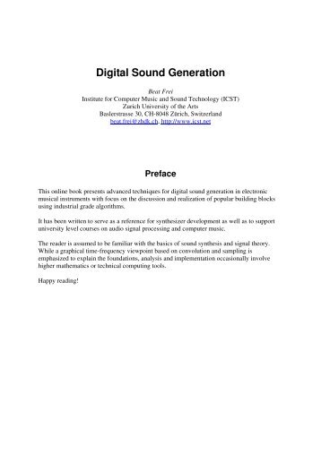 Digital Sound Generation 1 - Computer Science & Engineering