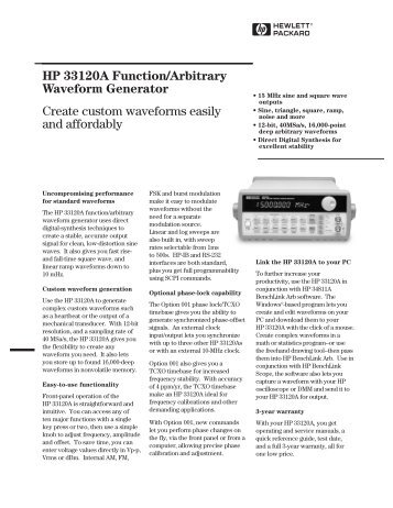 HP 33120A Function/Arbitrary Waveform Generator ... - Equipland