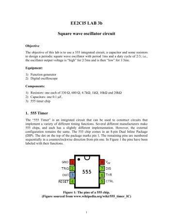 EE2CI5 LAB 3b Square wave oscillator circuit