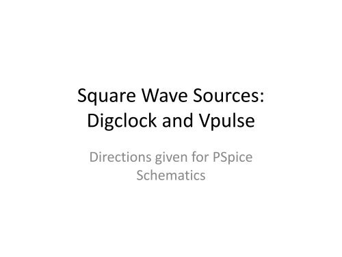 squarewave in pspice schematics squarewave in pspice schematics