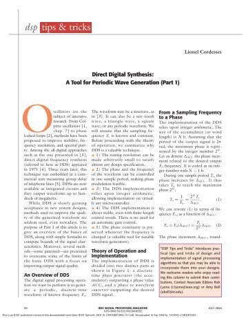 Direct digital synthesis: a tool for periodic wave generation (part 1 ...