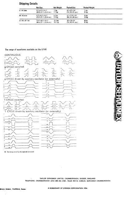 Low Frequency Waveform Generator Type LF141 ... - VMARSmanuals