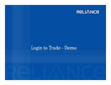 Login to Trade - Demo - Reliance Securities