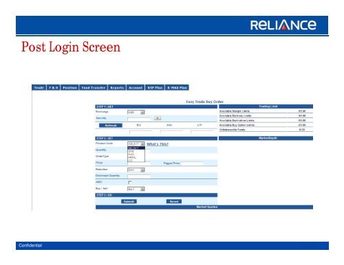 Login to Trade - Demo - Reliance Securities