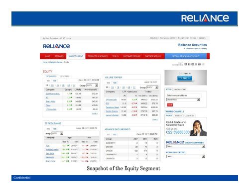 Login to Trade - Demo - Reliance Securities