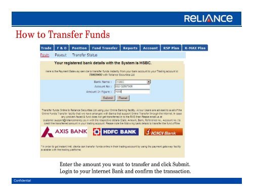 Login to Trade - Demo - Reliance Securities