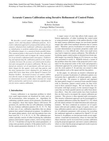 Accurate Camera Calibration using Iterative Refinement of Control ...