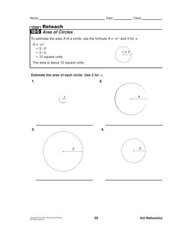 reteach area circle