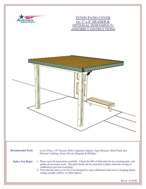 Teton Patio Cover Americana Building S Teton Patio Cover Americana Building, Teton Patio Cover Installation