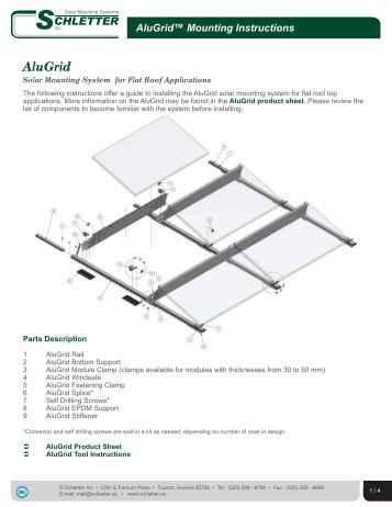 AluGrid™ Mounting Instructions - Schletter Inc.