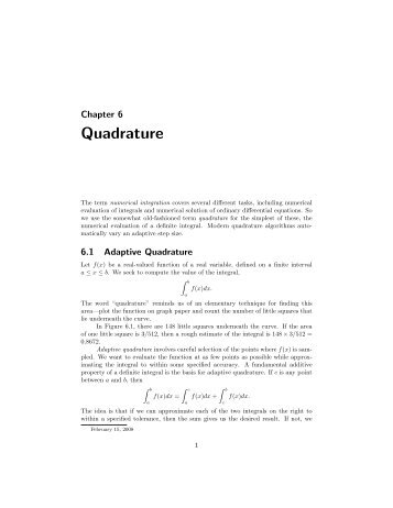 Chapter 6. Quadrature - MathWorks