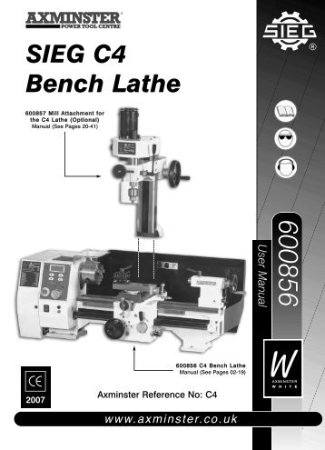 SIEG C4 Bench Lathe - Axminster Tool Centre