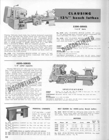 Clausing 5300-series bench lathes have built-in ... - D-and-d.com