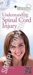 Spinal Cord Injury - American Academy of Neurology