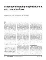 Diagnostic imaging of spinal fusion and complications - Applied ...