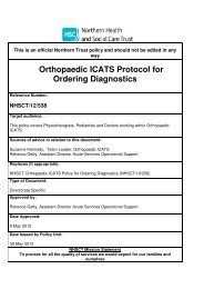 Orthopaedic ICATS - Policy for Ordering Diagnostics