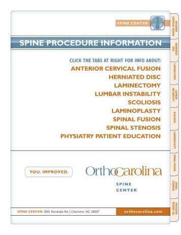 SPINE PROCEDURE INFORMATION - OrthoCarolina