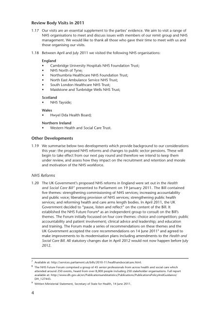 NHS pay review body: twenty-sixth report 2012 - Official Documents