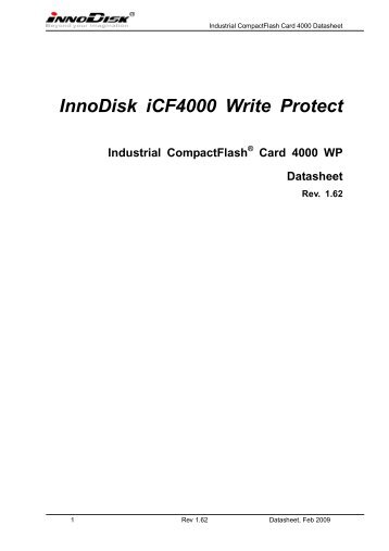 InnoDisk iCF4000 Write Protect Industrial CompactFlash