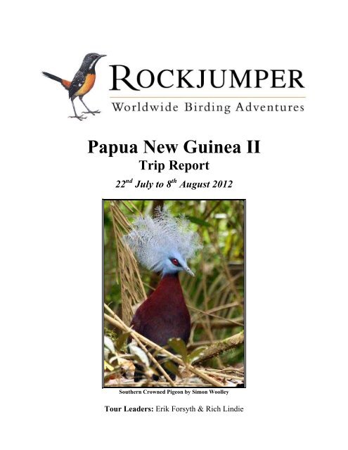 Papua New Guinea II - Rockjumper Birding Tours