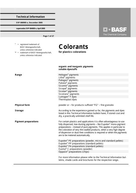 Colorants