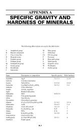 appendix a specific gravity and hardness of minerals