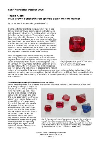 Flux grown synthetic red spinels again - The Gem Doctor