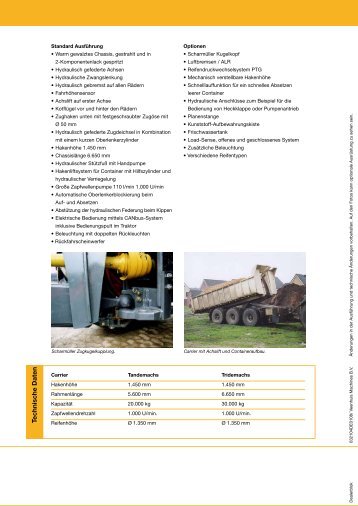 Prospekt Carrier Hakenlift-System - Spezielle-Agrar-Systeme GmbH