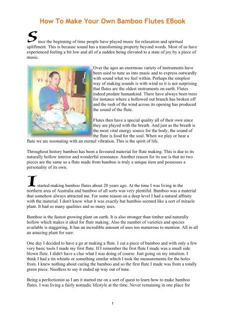 How To Make Your Own Bamboo Flutes Ebook How To Make Your Own Bamboo Flutes Ebook