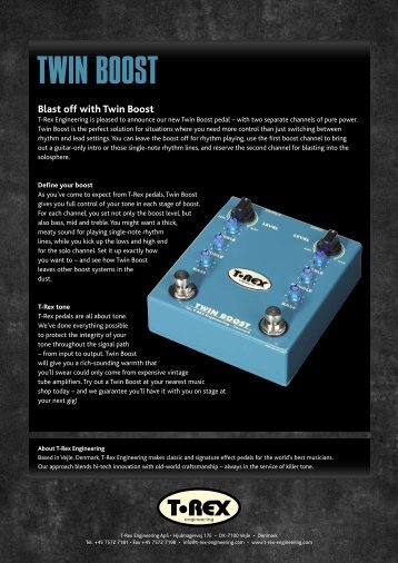 Twin Boost product sheet - T-Rex Engineering