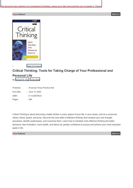 critical thinking tool cccu