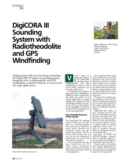DigiCORA III Sounding System with RT20 and GPS - Vaisala