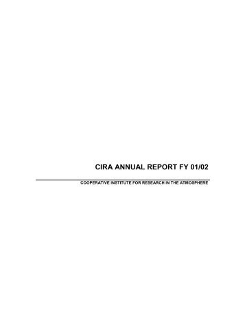 cira annual report fy 01/02 - Cooperative Institute for Research in the ...
